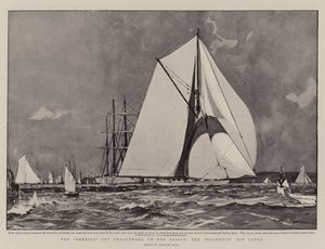 Denemelerinde America Cup Challenger, Cowes kapalı Shamrock